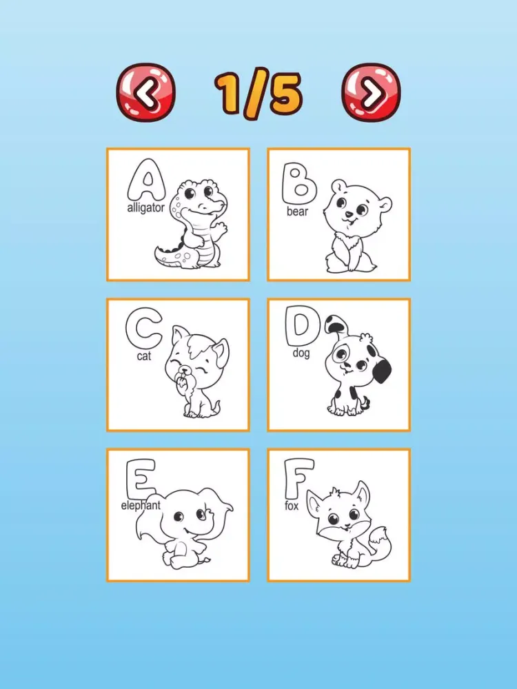 Captures d'écran de Learn ABC Animals Alphabet and Coloring Page Kids iPad 