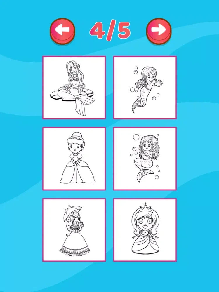 Tangkapan layar Princess coloring book for kindergarten and family iPad 