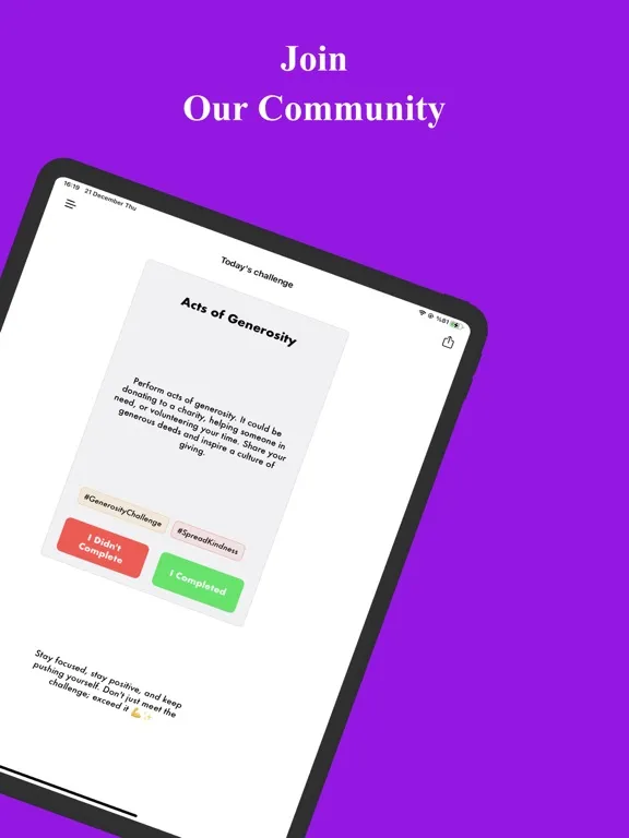 ChallengeMe — Daily Challenges iPad 应用截图