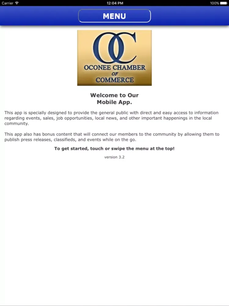 Oconee County Chamber of Commerce iPad  স্ক্রিনশট