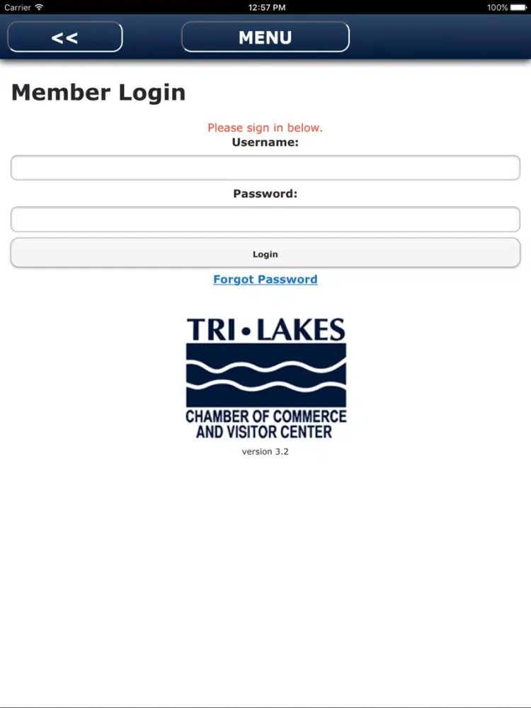 Ảnh chụp màn hình của Tri-Lakes Chamber of Commerce iPad 