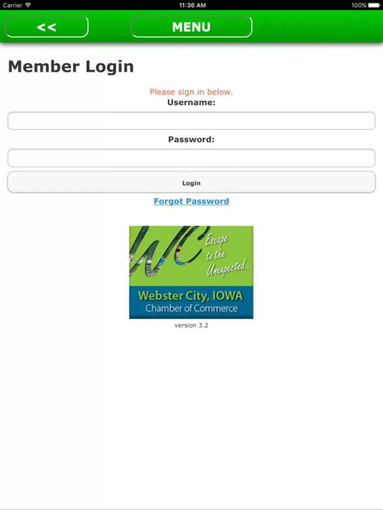 Ảnh chụp màn hình của Webster City Area Economic Development and Chamber iPad 