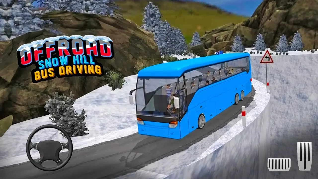 Capturas de tela do Offroad Snow Hill Bus Driving