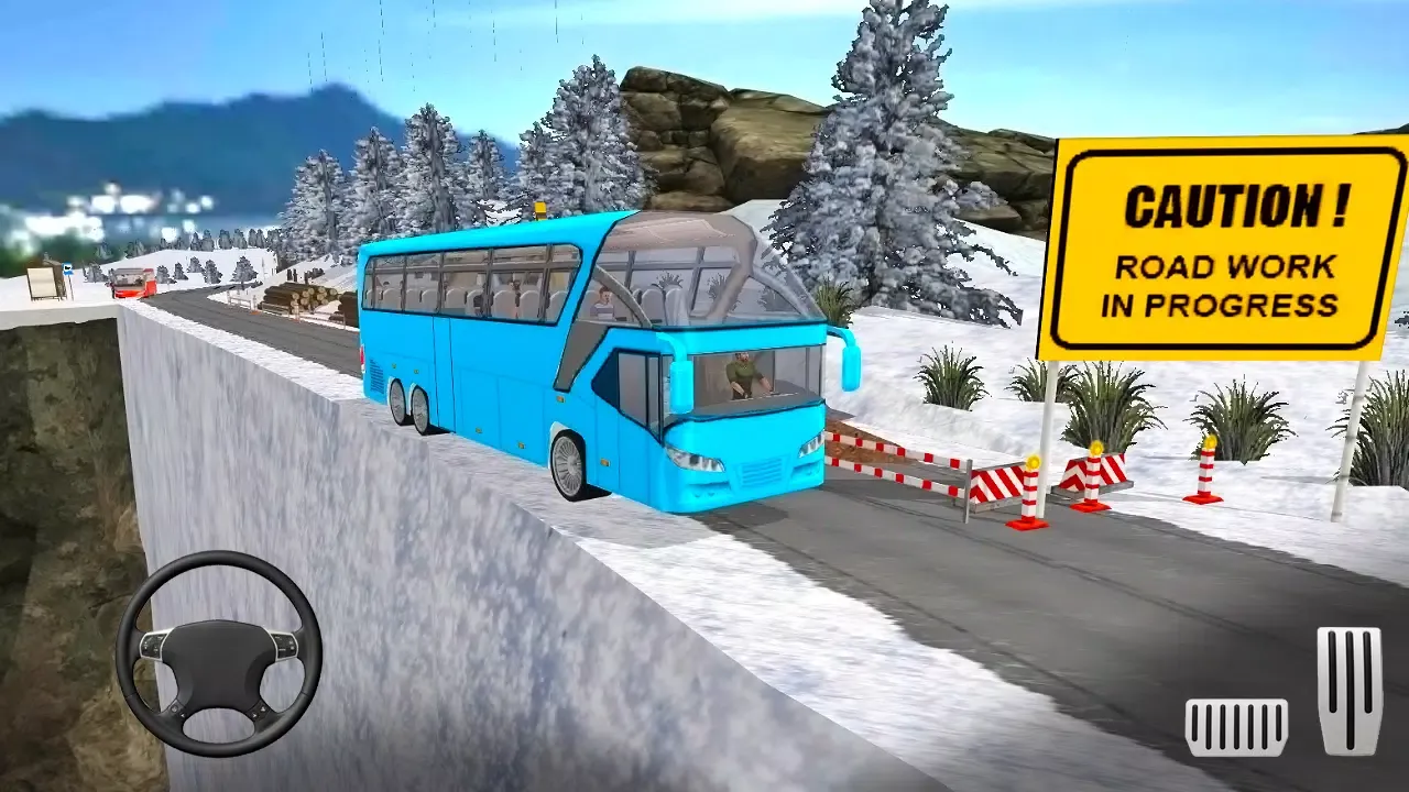 Capturas de tela do Offroad Snow Hill Bus Driving