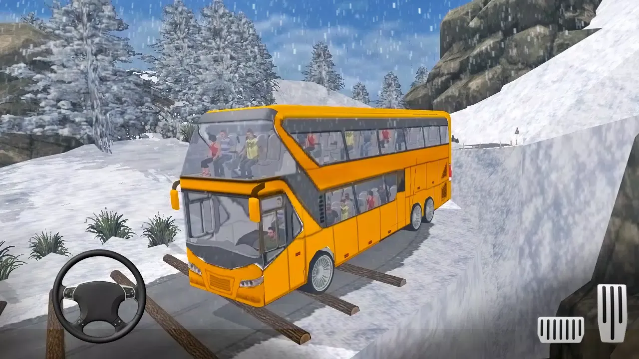 Capturas de tela do Offroad Snow Hill Bus Driving