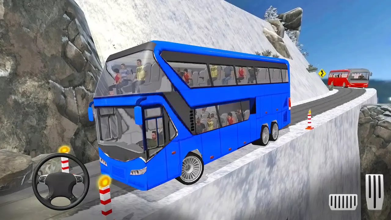 Capturas de tela do Offroad Snow Hill Bus Driving