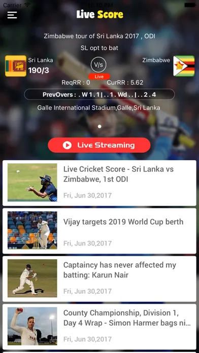 Live score for Cricket Screenshots