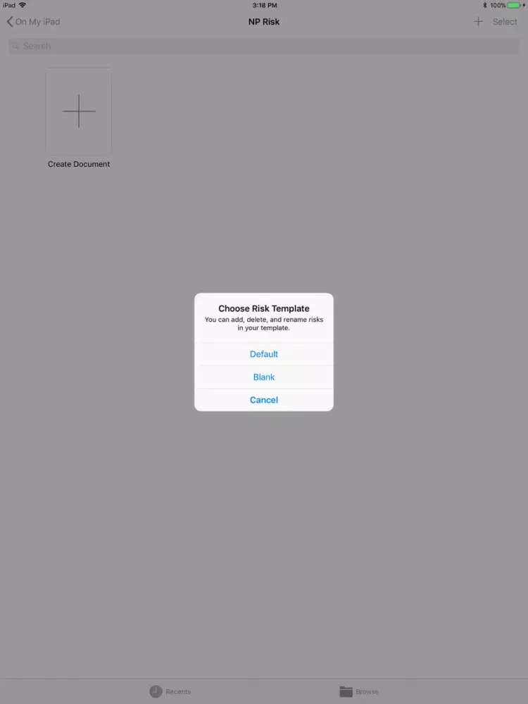 NP Risk iPad 应用截图