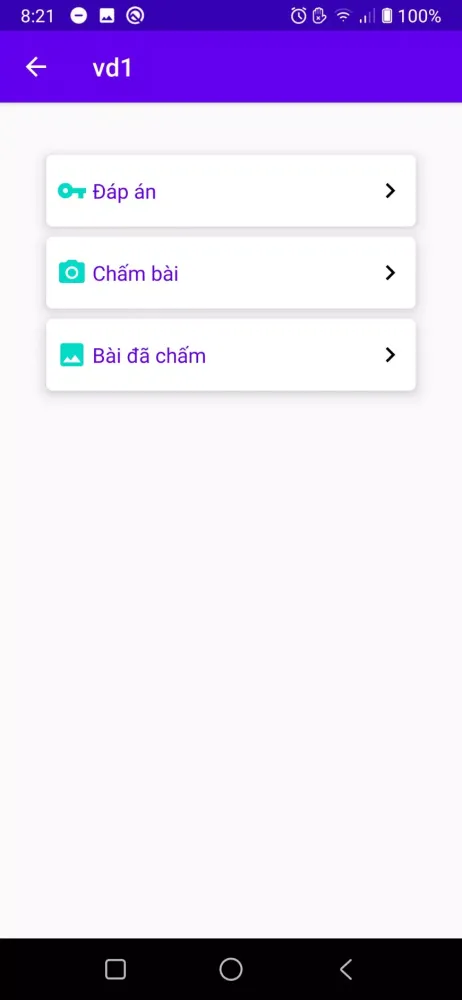 Tangkapan skrin Chấm thi trắc nghiệm QM2025