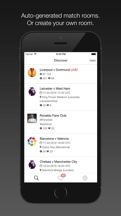 Capturas de pantalla de Fanschat - Football/Soccer Live Scores & Live Chat