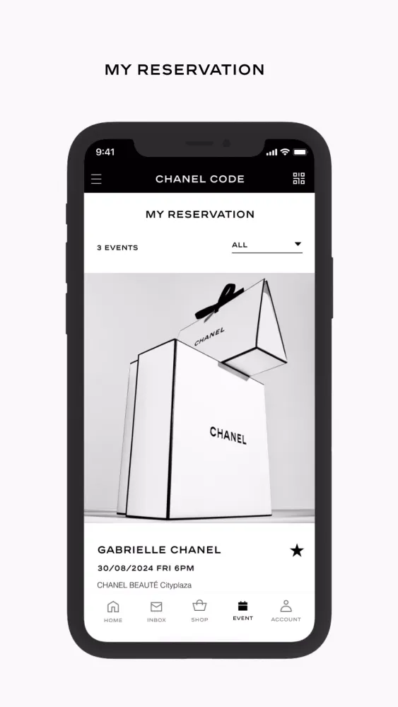 Capturas de tela do CHANEL CODE​