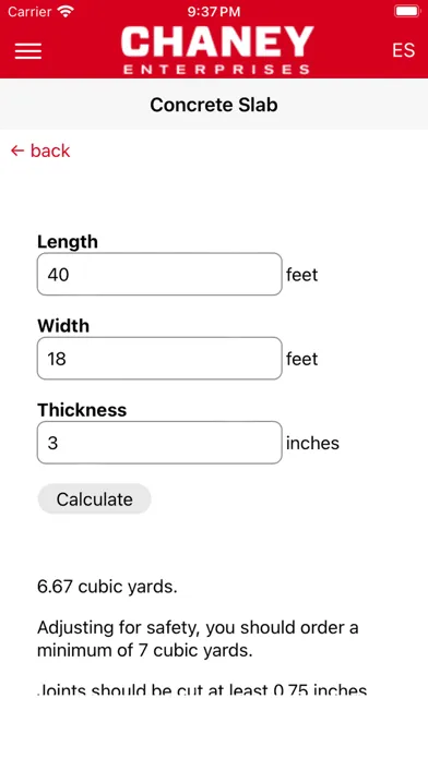 Concrete and Agg Calculator 스크린샷