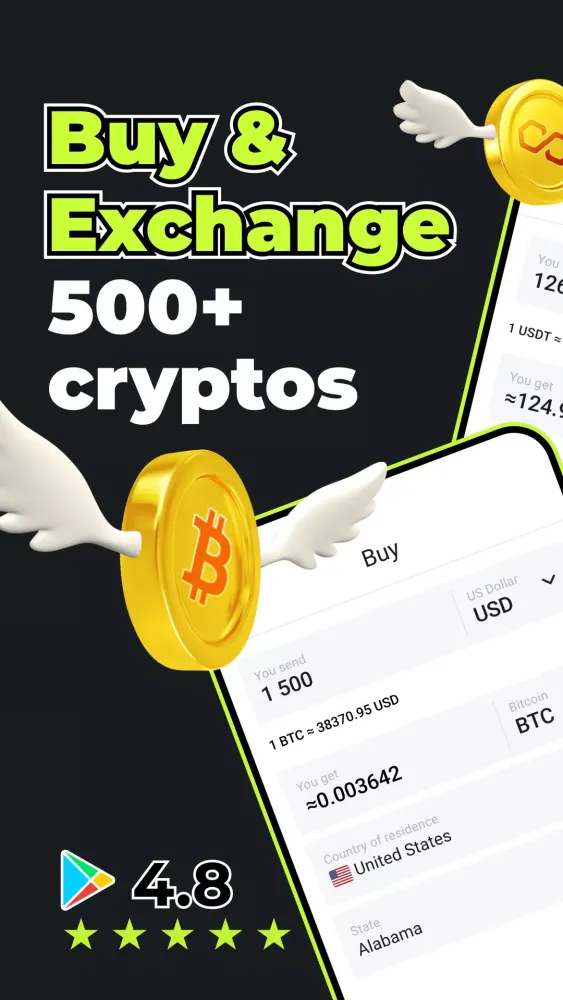 Crypto Exchange: Buy Bitcoin Screenshots