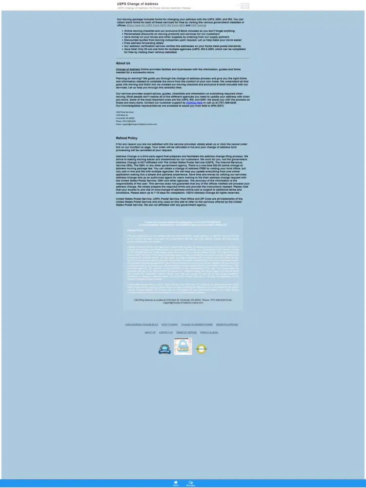Скриншоты Change of Address Online iPad 