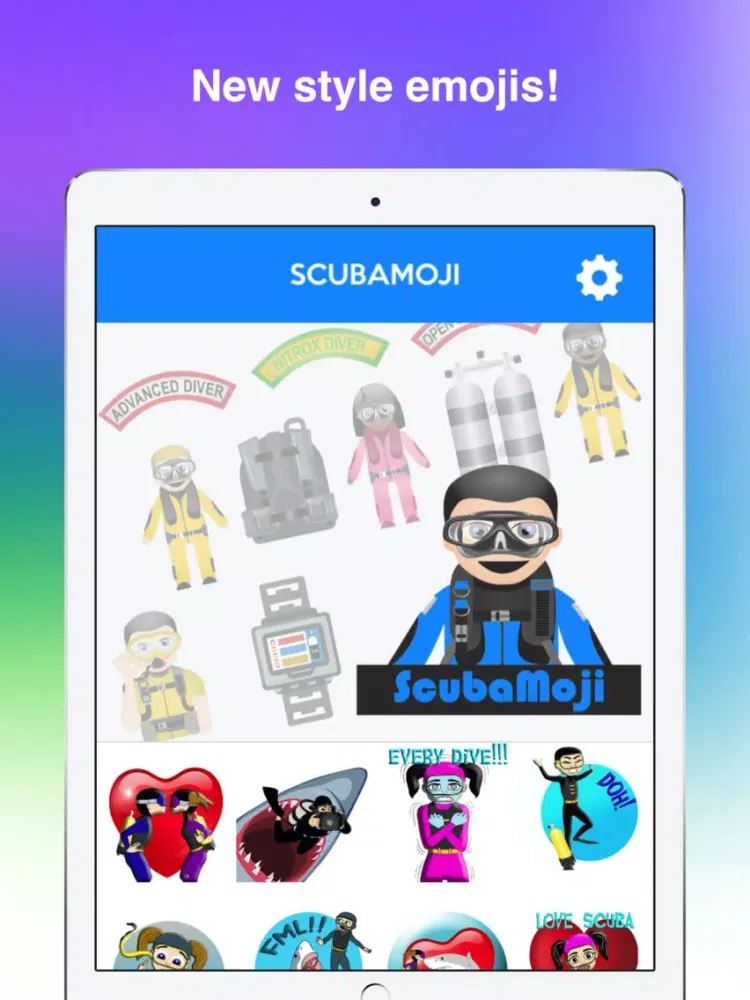 Capturas de tela do Scubamoji iPad 