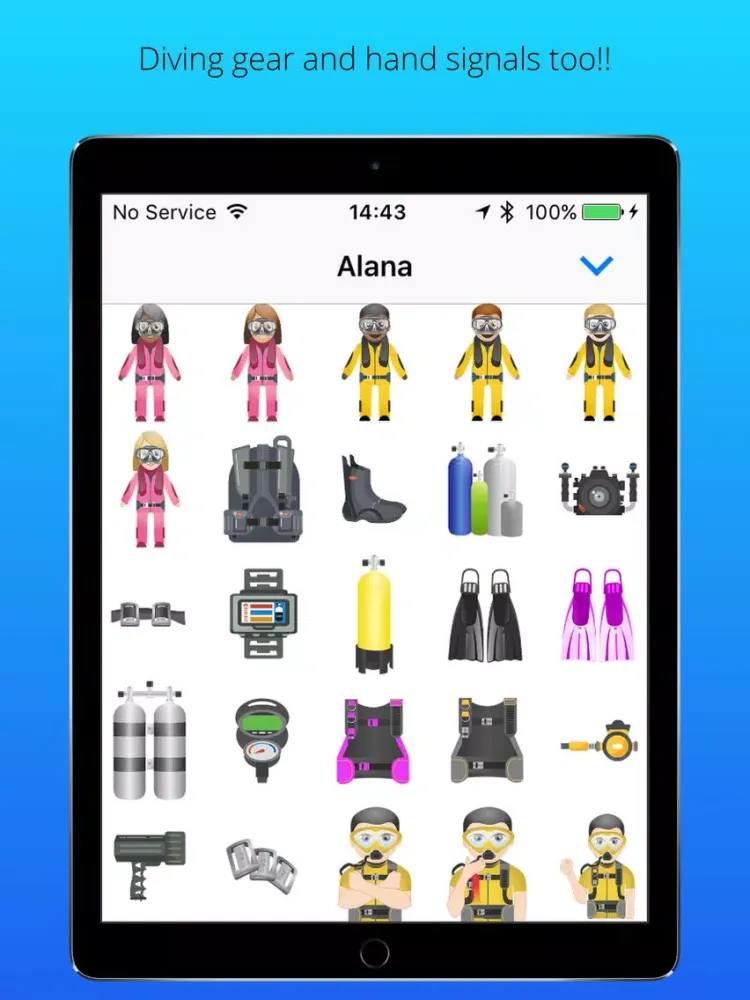 Capturas de tela do Scubamoji iPad 