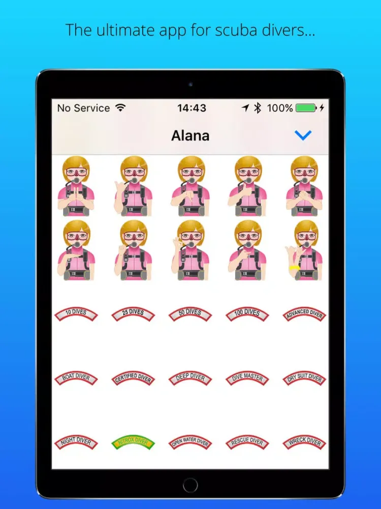 Capturas de tela do Scubamoji iPad 