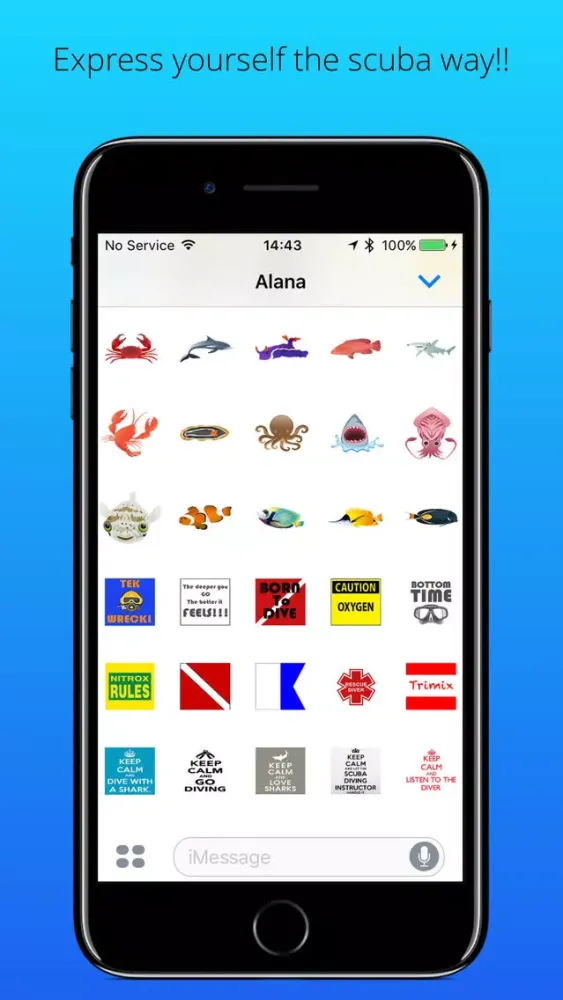 Capturas de tela do Scubamoji