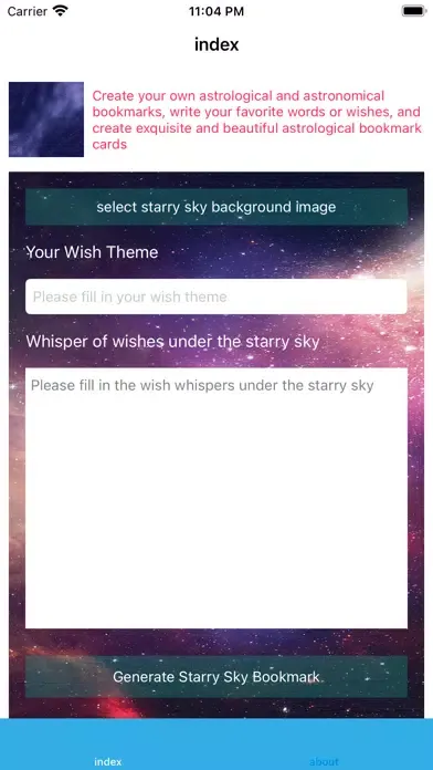 Ảnh chụp màn hình của starry-Sky-Bookmark