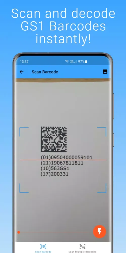 Capturas de pantalla de GS1 Barcode Scanner