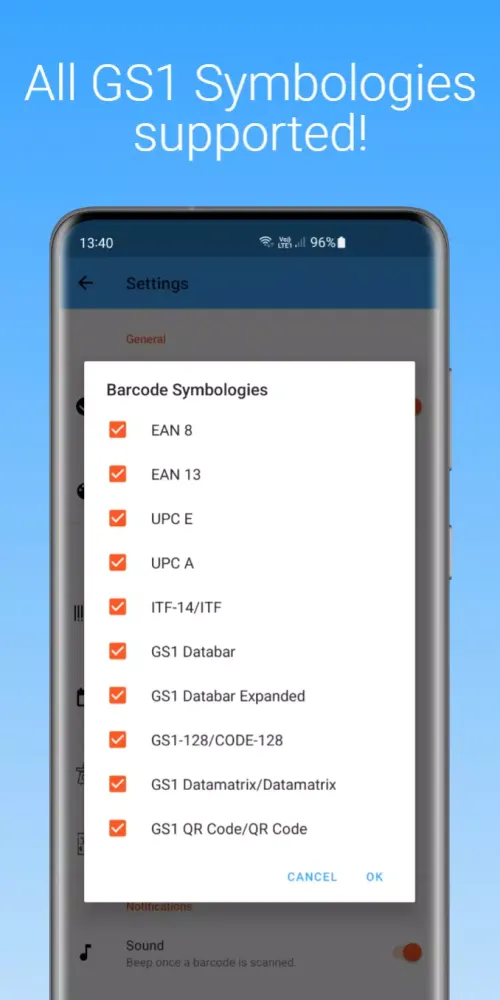 Capturas de pantalla de GS1 Barcode Scanner