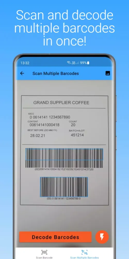 Capturas de pantalla de GS1 Barcode Scanner