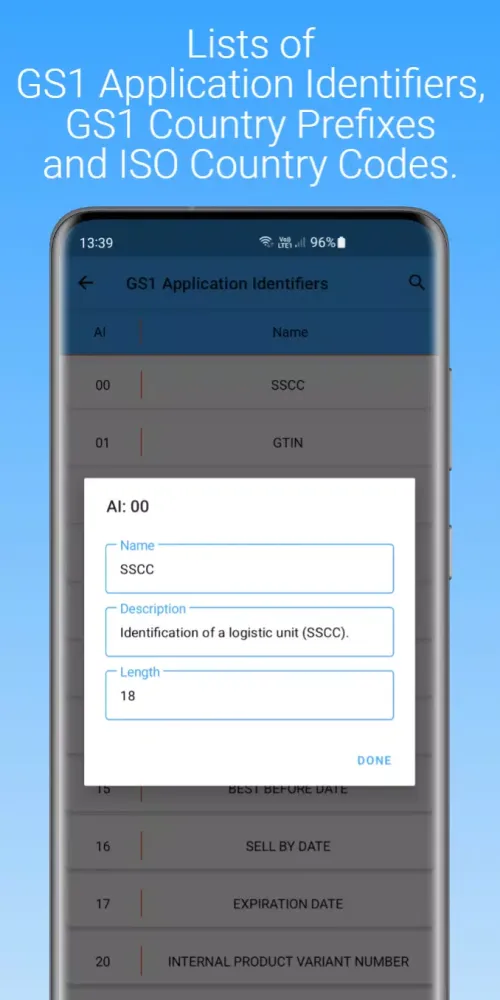 Capturas de pantalla de GS1 Barcode Scanner