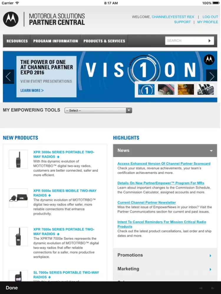 Motorola Solutions Partner App iPad  স্ক্রিনশট