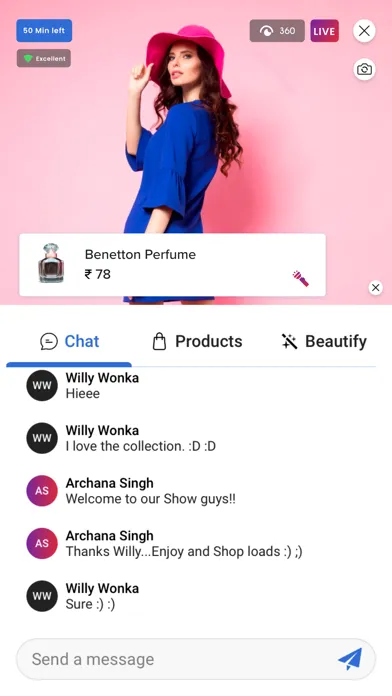 Capturas de tela do Channelize Live Shopping Host