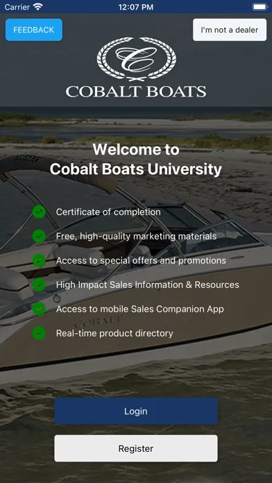 Tangkapan layar Cobalt Boats University