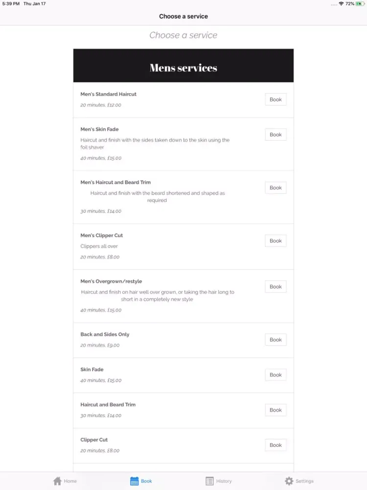 Chapel Lane Barbers iPad  Screenshots