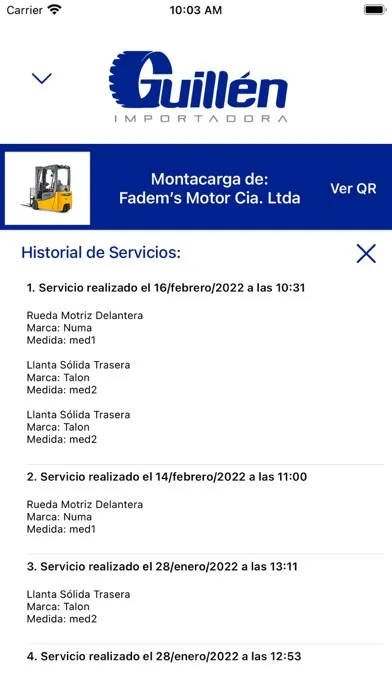 Capturas de tela do Importadora Guillén