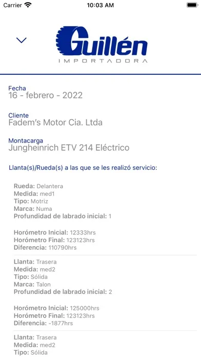 Capturas de tela do Importadora Guillén