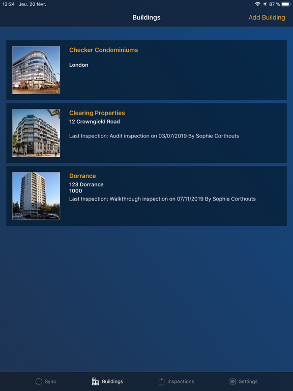 Building Inspector iPad  Screenshots