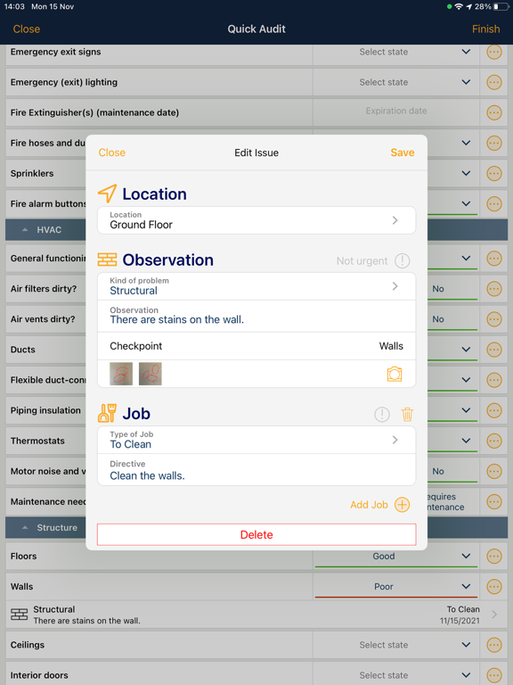 Building Inspector iPad  Screenshots