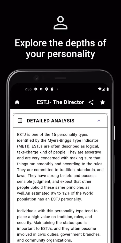Zrzuty ekranu MBTI