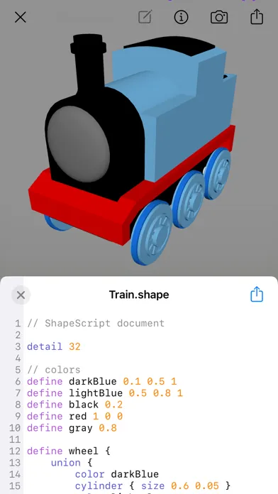 Ảnh chụp màn hình của ShapeScript Mobile