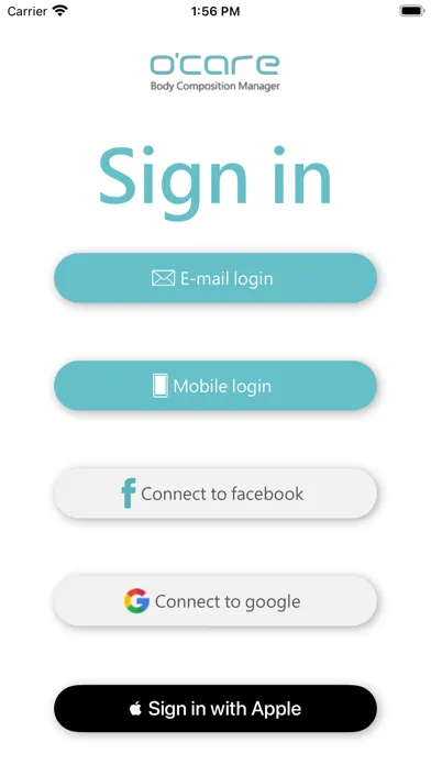 O'care Body Composition App Screenshots