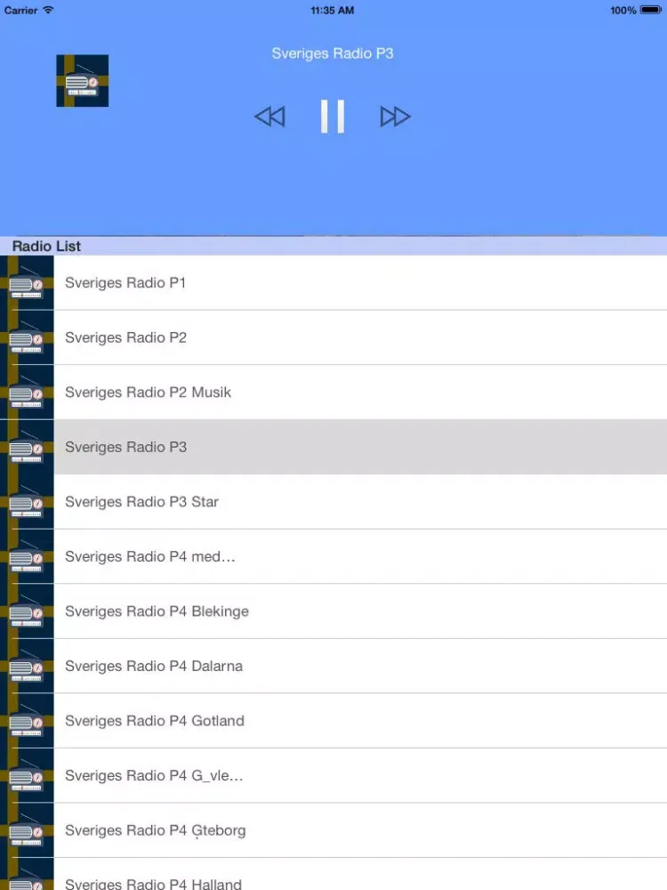 Mocka Radioapparater: Top Svensk Radio iPad 应用截图