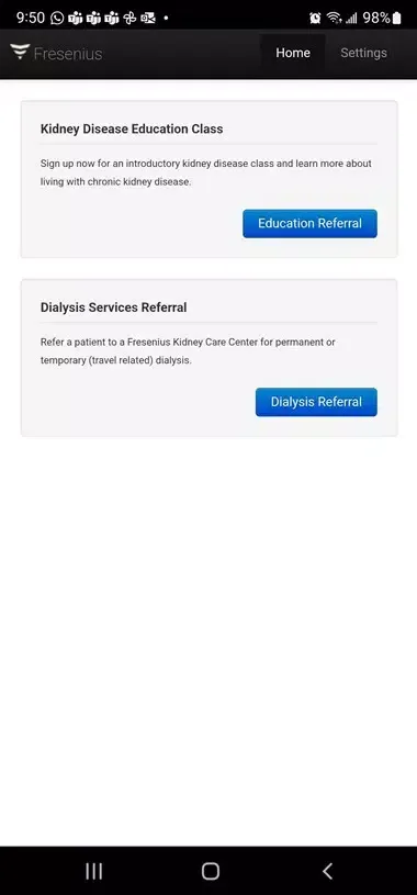 Referral–Fresenius Kidney Care Screenshots