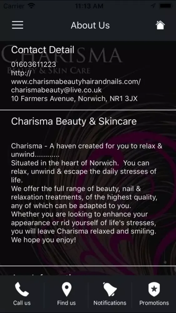 Capturas de tela do Charisma Beauty & Skincare