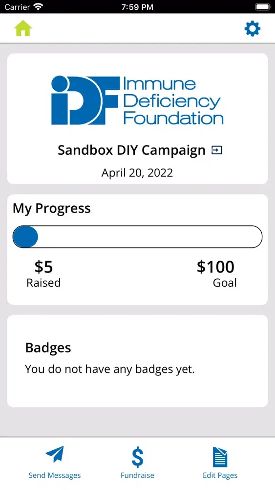 IDF Fundraising スクリーンショット