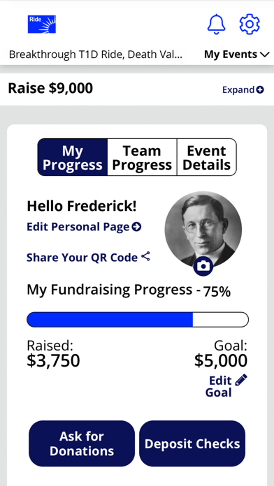 Capturas de tela do Breakthrough T1D Ride