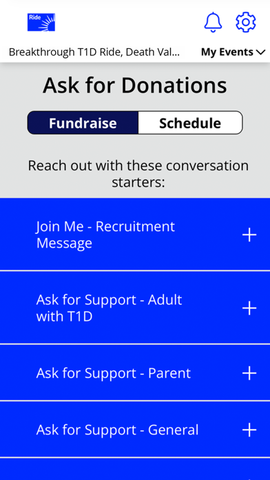Capturas de tela do Breakthrough T1D Ride