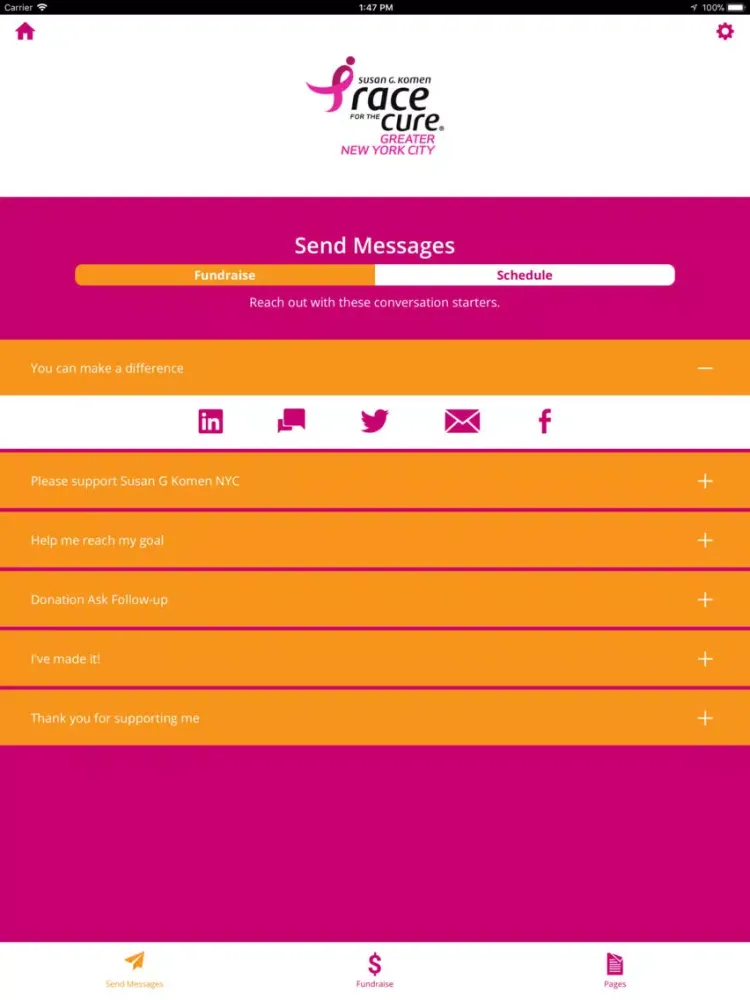 Susan G Komen NYC iPad 應用截圖
