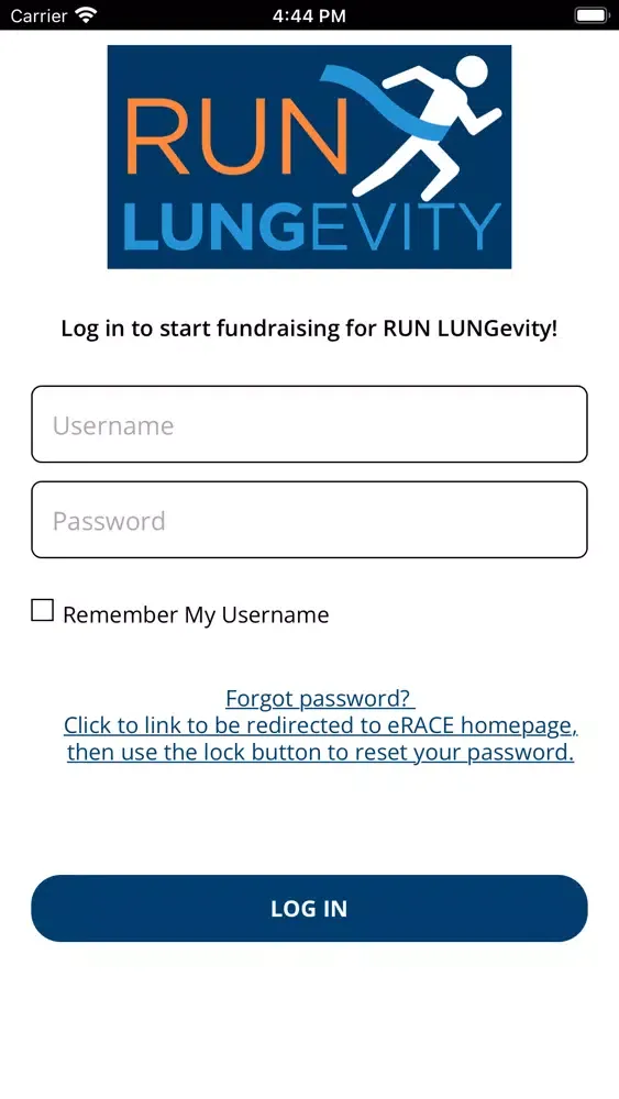 Tangkapan layar RUN LUNGevity