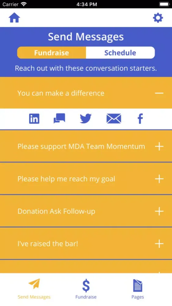 MDA Fundraising Ekran Görüntüleri