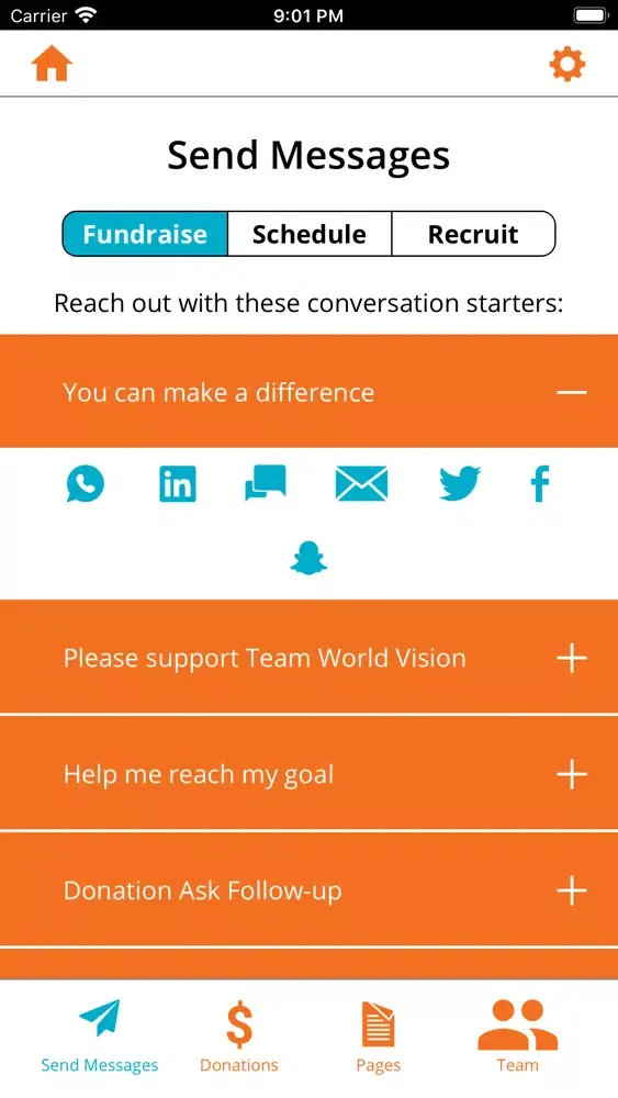 Capturas de tela do Team World Vision