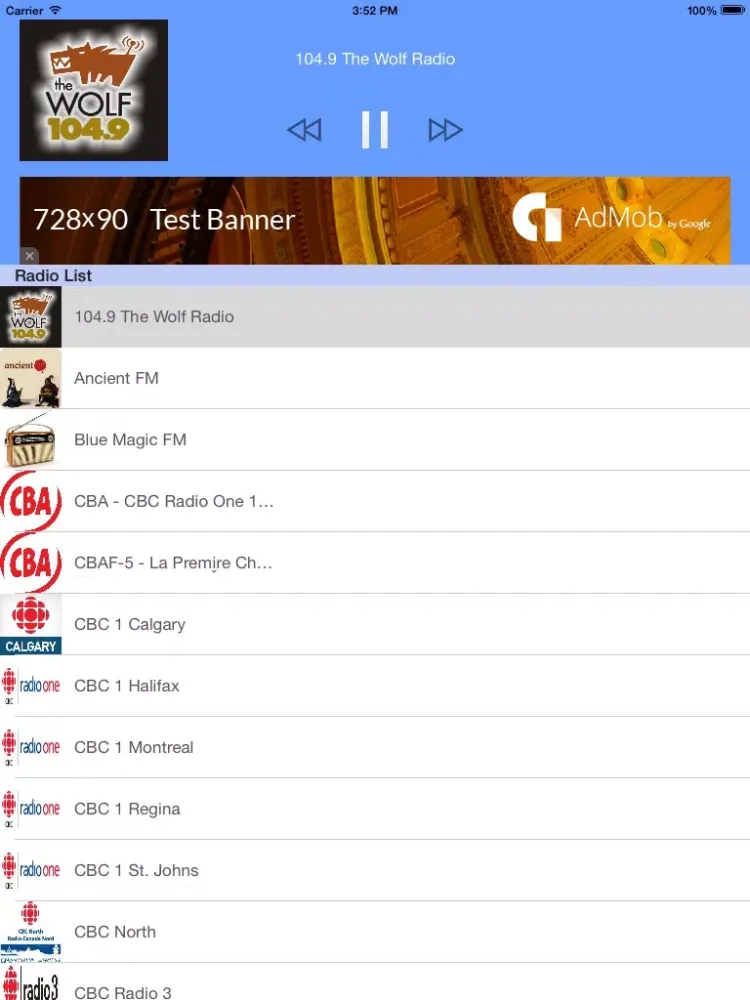 Screenshot di Canadian Radio Station – Les radios Canadiennes - Free Canadian Radios iPad 