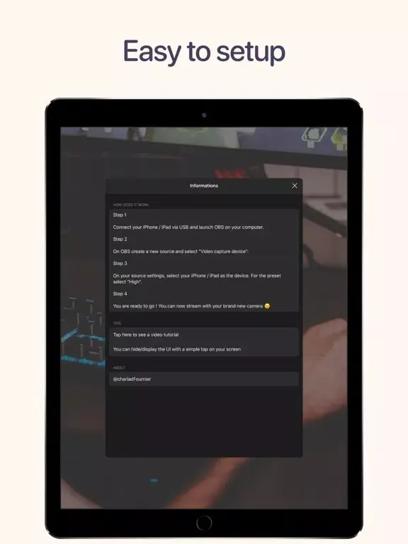 Clear Camera for OBS iPad  Ekran Görüntüleri